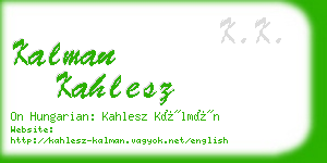 kalman kahlesz business card